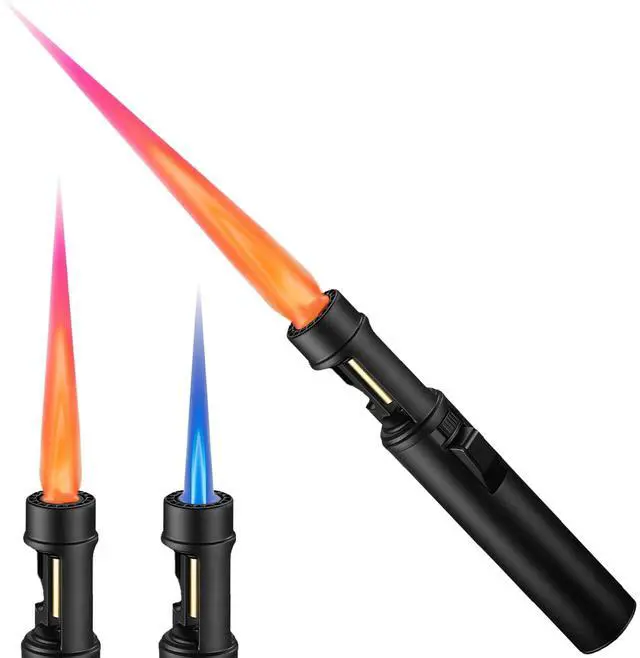 Main image of Torch Lighter, Butane Refillable Multifunction Straight Flame Bright Lighter Windproof Adjustable Color with Safety Lock Jet Lightsaber Flame for Outdoor, Campfires, BBQ, Candles, Camping