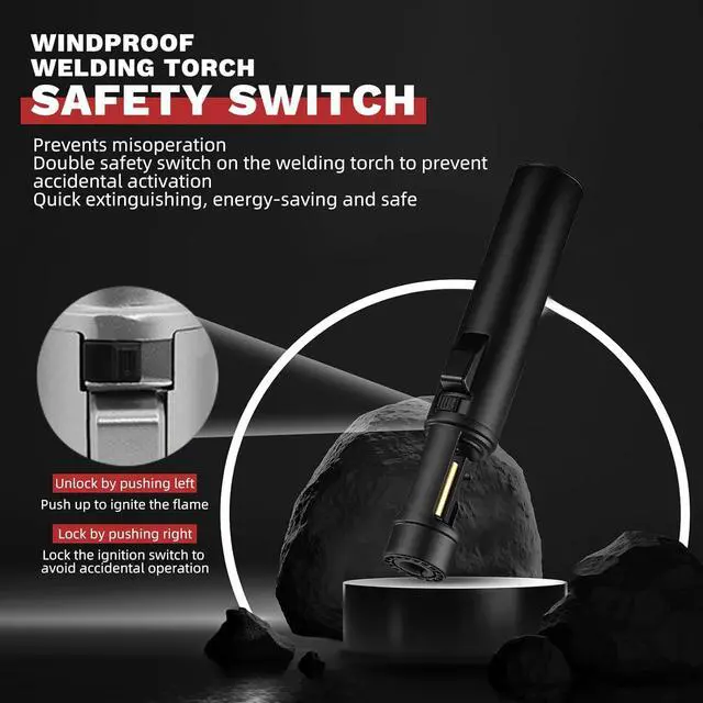 Alt view image 4 of 7 - Torch Lighter, Butane Refillable Multifunction Straight Flame Bright Lighter Windproof Adjustable Color with Safety Lock Jet Lightsaber Flame for Outdoor, Campfires, BBQ, Candles, Camping