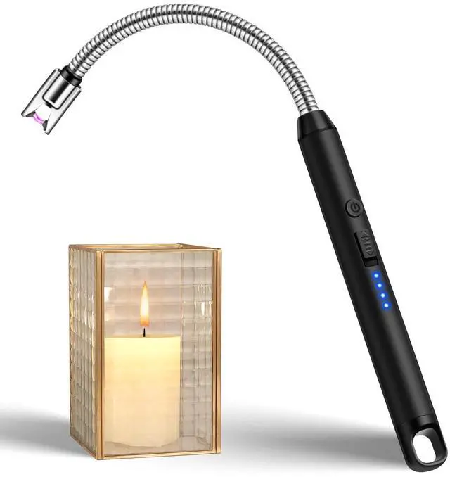 Main image of LcFun Candle Lighter with 360° Flexible Neck & Safety Lock, Windproof USB Rechargeable Electric Lighter Gift Sets, Flameless Arc Long Lighters Matches for Grill, BBQ, Camping, Fireplace, Stove