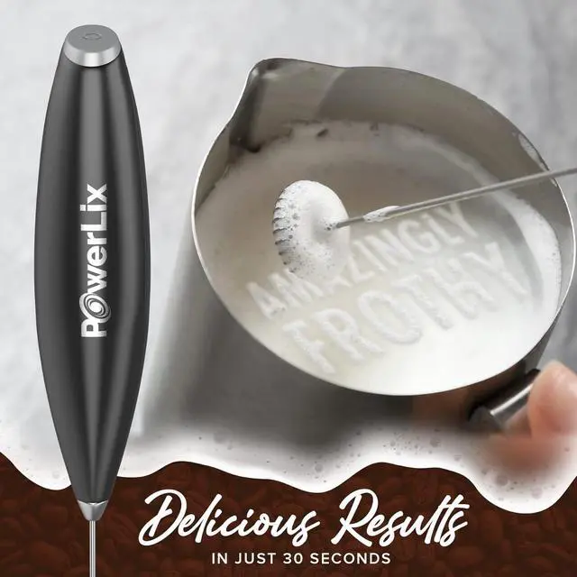 Alt view image 5 of 7 - Powerful Handheld Milk Frother With Stand Battery Operated Foam Maker Frother Wand For Coffee (A Black) (A Black)