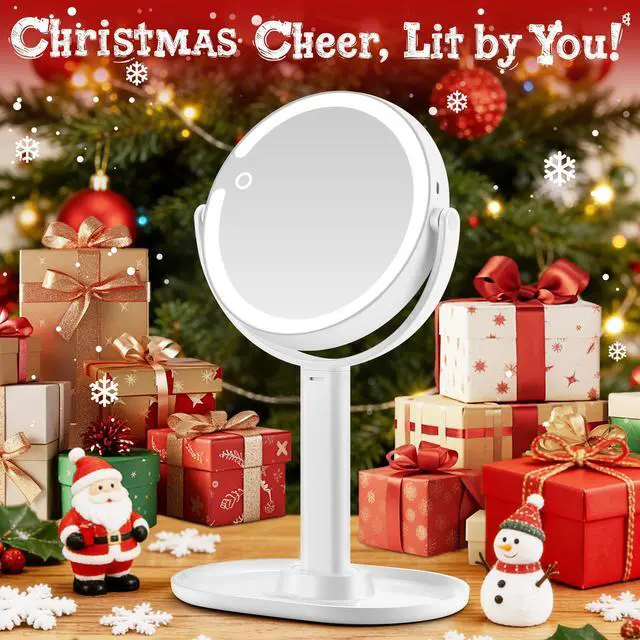 Alt view image 6 of 7 - Makeup Mirror with Lights, Double Sided 1x/20x Magnifying Mirror with Light, Rechargeable 3 Color Lights and Adjustable Brightness, 360° Rotation Detachable Comes with Tweezer(White)