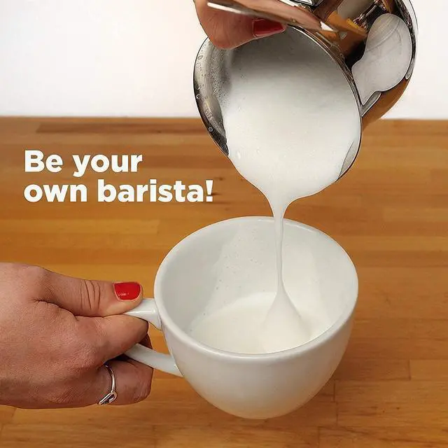 Alt view image 3 of 6 - Milk Frother Handheld Mixer, Battery Operated Electric Whisk Foam Maker for Cappuccino,Latte,Coffee,Matcha & More - Sliver