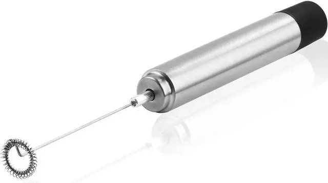 Main image of Handheld Milk Frother and Foamer, Battery Operated Portable Stainless Steel Drink Mixer, Electric Coffee Blender Stirrer for Cappuccino, Latte, Frappe, Matcha and Hot Chocolate, Black FRS1020B