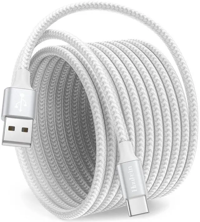 Main image of White USB C Cable 10 ft, Long USB A to USB C Cable Fast Charging, USBC Charger Cord Braided for iPhone 17 Air 16 15 Pro Max Plus, for Samsung Galaxy S21 Note 10