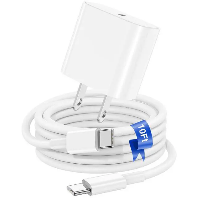 Main image of iPhone 17 16 15 Fast Charger Block and 10ft Type C to C Cable Cord Long, 20W USB C Charging Plug for Apple iPhone 17 Pro Max/17 Air/16 Pro Max/16/15 Pro/15 Plus/iPad Mini,Wall Power Adapter Cube Brick