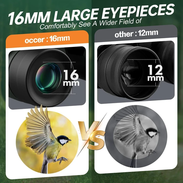 Alt view image 3 of 7 - 15x30 Binoculars for Adults Kids Easy Focus for Bird Watching Green Compact, Small, High Powered, BAK4 Prism, FMC, Large eyepiece, Low Light Vision, Travel, Cruise, Concert, Hunting