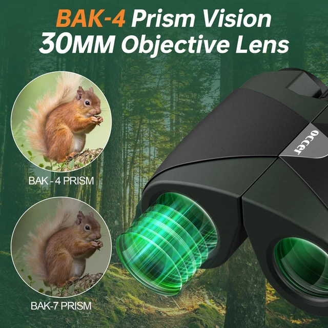 Alt view image 4 of 7 - 15x30 Binoculars for Adults Kids Easy Focus for Bird Watching Green Compact, Small, High Powered, BAK4 Prism, FMC, Large eyepiece, Low Light Vision, Travel, Cruise, Concert, Hunting