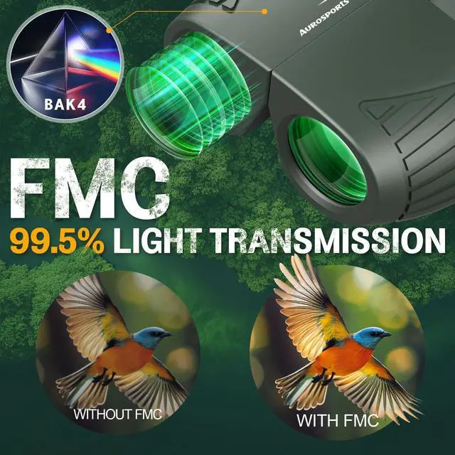 Alt view image 4 of 7 - 15x25 Compact Binoculars for Adult Kids - High Power Binoculars for Bird Watching - Easy Focus Small Binocular with Low Light Vision for Travel, Camping, Concert, Hiking -Green