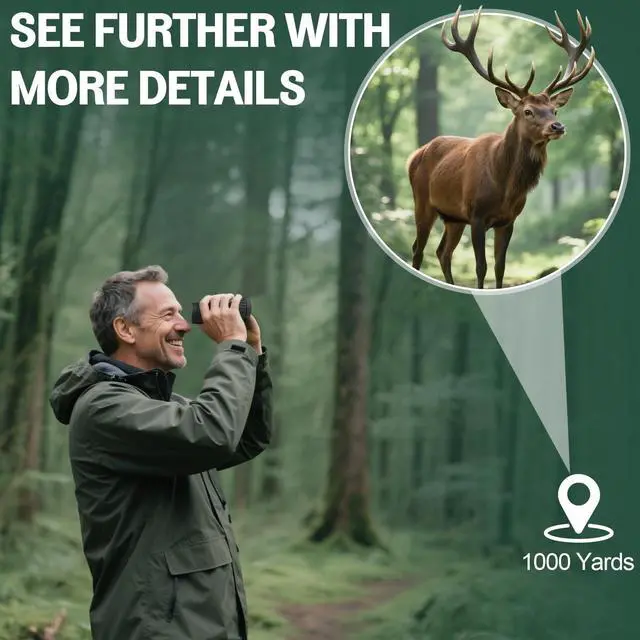 Alt view image 5 of 7 - 15x25 Compact Binoculars for Adult Kids - High Power Binoculars for Bird Watching - Easy Focus Small Binocular with Low Light Vision for Travel, Camping, Concert, Hiking -Green