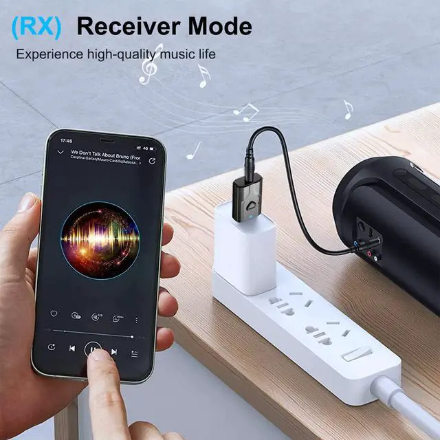 Alt view image 4 of 7 - Bluetooth 5.0 2-in-1 Transmitter and Receiver, Low Latency USB Bluetooth Audio Adapter for TV, Car, Home Stereo, Speaker, Smart TV, Tablet, Smartphone, Desktop, Headphones