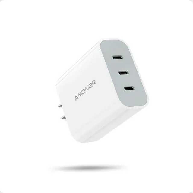 Main image of USB C Charger, Amoner 35W iPhone Charger, 3-Port Type C Wall Charger with PD 3.0 Power Delivery Adapter for iPhone 16/16 Pro/15/14/13/12/11/SE/XS, Galaxy, Pixel 4/3 and More