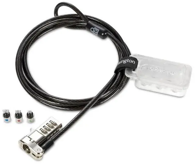 Main image of Universal 3-in-1 Combination Laptop Lock, Computer Security Locking Cable - Resettable Version (K62316WW), Black