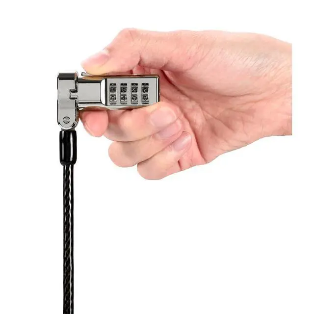 Alt view image 2 of 7 - Universal 3-in-1 Combination Laptop Lock, Computer Security Locking Cable - Resettable Version (K62316WW), Black