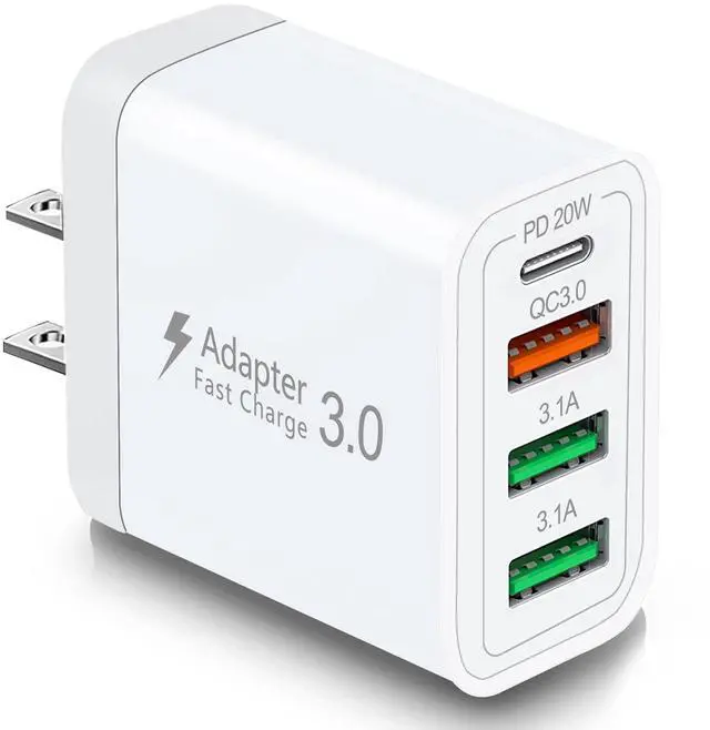 Main image of 40W QC3.0 USB C Charger Block, CARZONJX 4 Port PD+QC Power Adapter Fast Charging Blocks USB C Wall Plug Multiport for iPhone 15 14 13 12 11 XS XR X 8, iPad, Galaxy, Tablet, Notebook