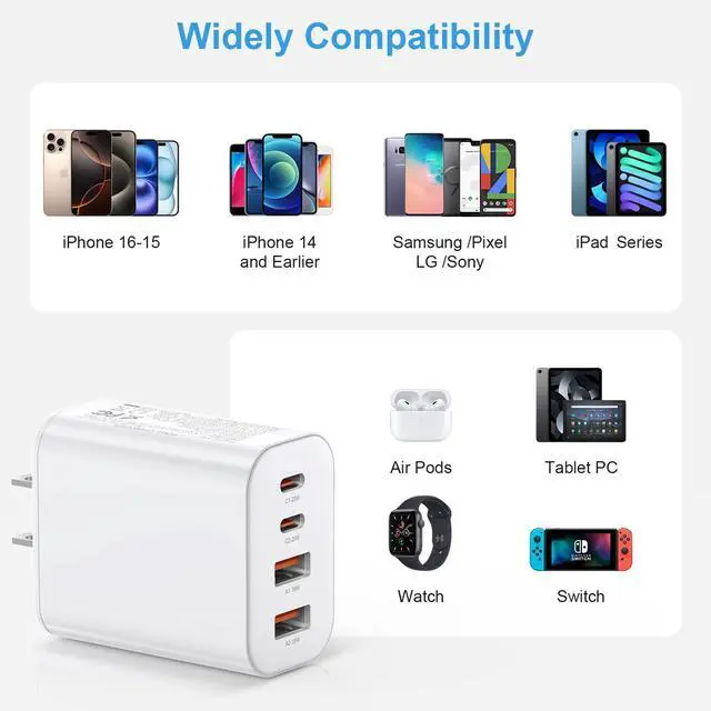 Alt view image 5 of 6 - USB C Charger Block,40W USB C Charger Cube,3 Pack Type C Chargers Block,Fast Charging Plug Dual Port PD+QC Charging Cube for iPhone 16 15 14 13 12 11 Pro Max XS,iPad, Samsung Phone,Tablet
