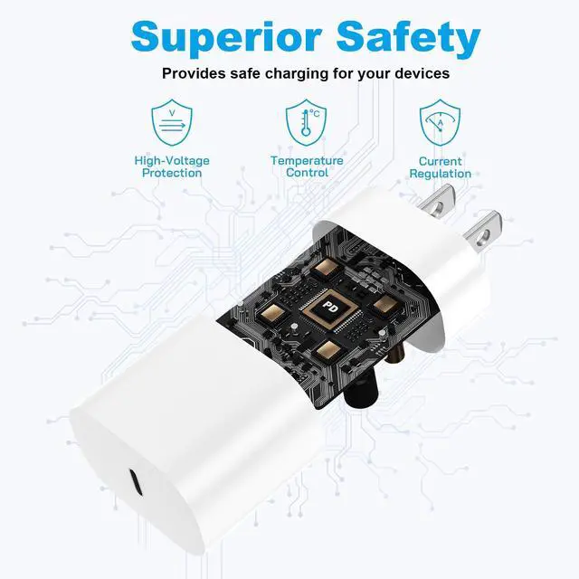 Alt view image 4 of 7 - 30W iPhone 17/16/15/14/13/12 Charger Fast Charging Block with 6FT Long C to Type C& Lightning Cable.Fast Charging for All iPhone/iPad and Galaxy Series (White 2)