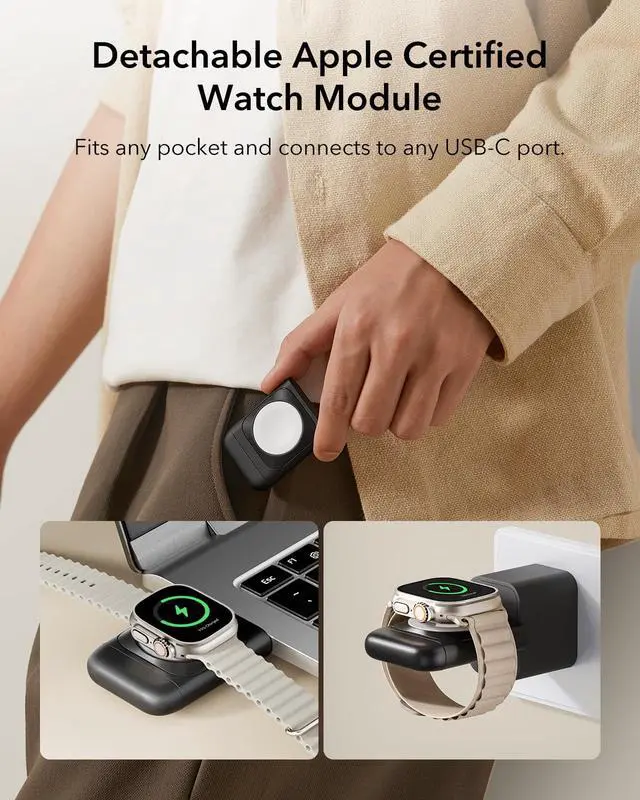 Alt view image 6 of 7 - for 3 in 1 Wireless Charging Station, Certified Apple Watch Charger, 15W MagSafe Charger Stand for iPhone, Wireless Charger for Multiple Devices iPhone 17/16/15/14/13, Watch, AirPods, Black