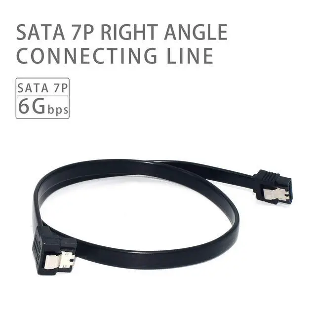 Alt view image 2 of 6 - SATA Cables, Sata III 6.0 Gbps Cable 90 Degree Right Angle Data Cable 7 Pin with Locking Latch 18Inch for SATA HDD, SSD, CD Driver etc(3 Pack)