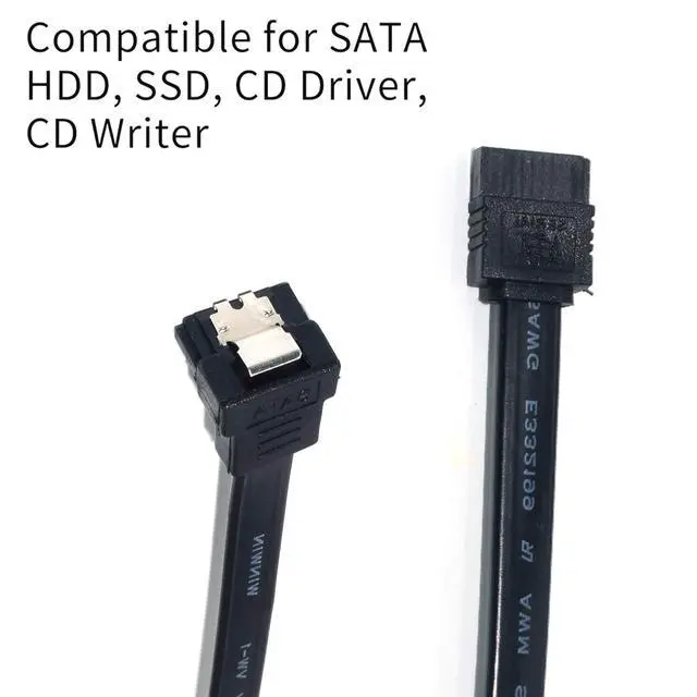 Alt view image 5 of 6 - SATA Cables, Sata III 6.0 Gbps Cable 90 Degree Right Angle Data Cable 7 Pin with Locking Latch 18Inch for SATA HDD, SSD, CD Driver etc(3 Pack)