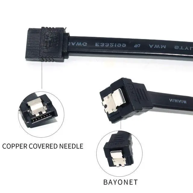 Alt view image 4 of 6 - SATA Cables, Sata III 6.0 Gbps Cable 90 Degree Right Angle Data Cable 7 Pin with Locking Latch 18Inch for SATA HDD, SSD, CD Driver etc(3 Pack)