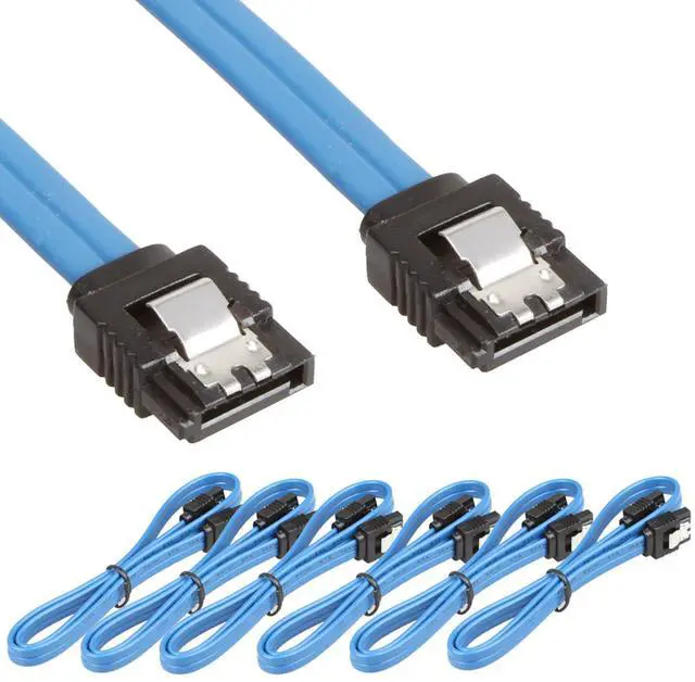 Main image of 6Pack Straight SATA III Cable 6.0 Gbps L=24 Inches 6 Gbps Data (6Pack Blue)