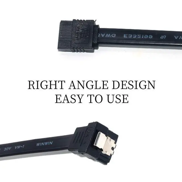 Alt view image 6 of 6 - SATA Cables, Sata III 6.0 Gbps Cable 90 Degree Right Angle Data Cable 7 Pin with Locking Latch 18Inch for SATA HDD, SSD, CD Driver etc(3 Pack)
