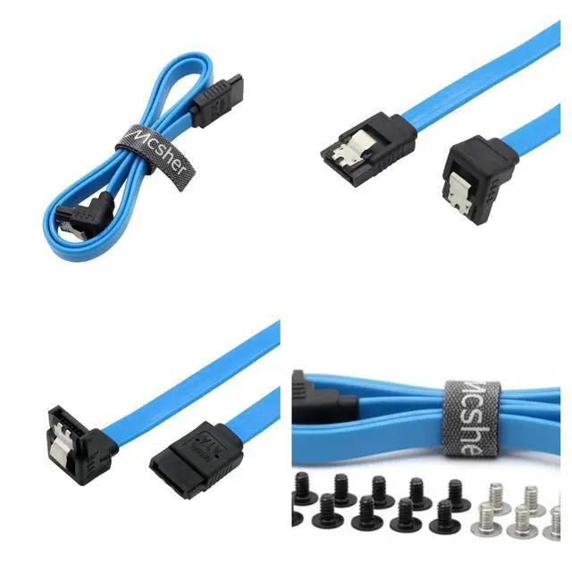 Alt view image 3 of 7 - 3 Pack 20-Inch SATA III 6GB/s Data Cable with Locking Latch and 90-Degree Plug