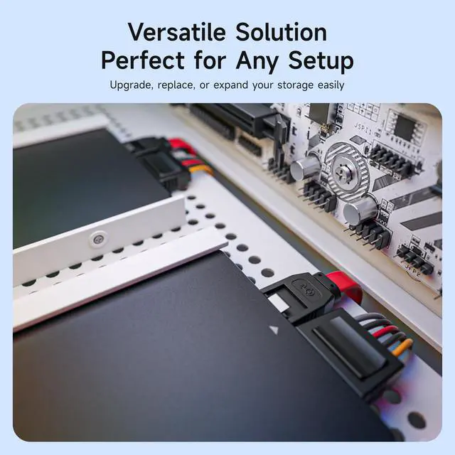 Alt view image 6 of 7 - 3-Pack 90 Degree SATA Cable - 18 Inch, SATA III 6Gbps Right Angle Data Cable for SSD, HDD, CD/DVD Drives, Hard Drive, Optical Drive, Gaming PC, Desktop, Motherboard, Red