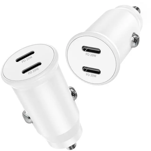 Main image of 2Pack 40W Car Charger USB C, 2-Port Type C Car Charger Fast Charging Adapter for iPhone 17 16 15 Pro Max, Dual Apple iPhone Car Fast Charger for iPhone 17 16 15 14 13 12 Pro Plus Max,iPad,Samsung