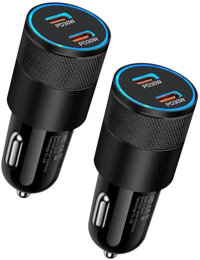 Main image of 60W USB C Car Charger, 2 Pack AILKIN USB C Cigarette Lighter Adapter Fast Charging Dual Port PD3.0 Type C Car Charger Plug Compatible with iPhone 17 16 15 14 Pro Max Galaxy S26/S25/S24 Pixel 10 9Pro