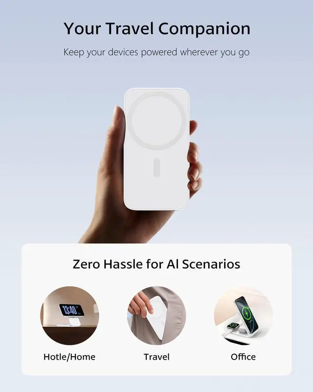 Alt view image 4 of 7 - Compatible MagSafe 3 in 1 Wireless Charging Station for Apple, Magnetic Foldable Charger Stand for iPhone 17/16/15/14/13/12 Pro Max, Apple Watch Ultra/Series & AirPods Pro Fast Charging Dock