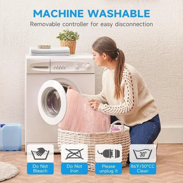 Alt view image 6 of 7 - Heating Pad for Back Pain Relief & Cramps,Electric Heating Pads for Neck and Shoulders with 2H-Auto Shut Off and 5 Heat Settings,Gifts for Mom Men 12''X24''(Rose)