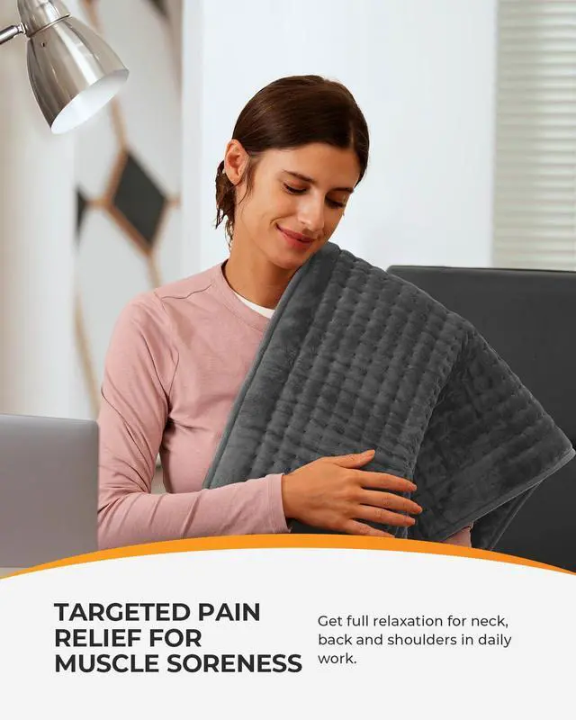 Alt view image 4 of 7 - 17x33 Large Heating Pad for Back, HSA Approved Items for Mom Dad, Electric Heated Pad for Neck Shoulders Period Cramps, FSA Eligible Heat Pad, Auto Off, 10ft Cord