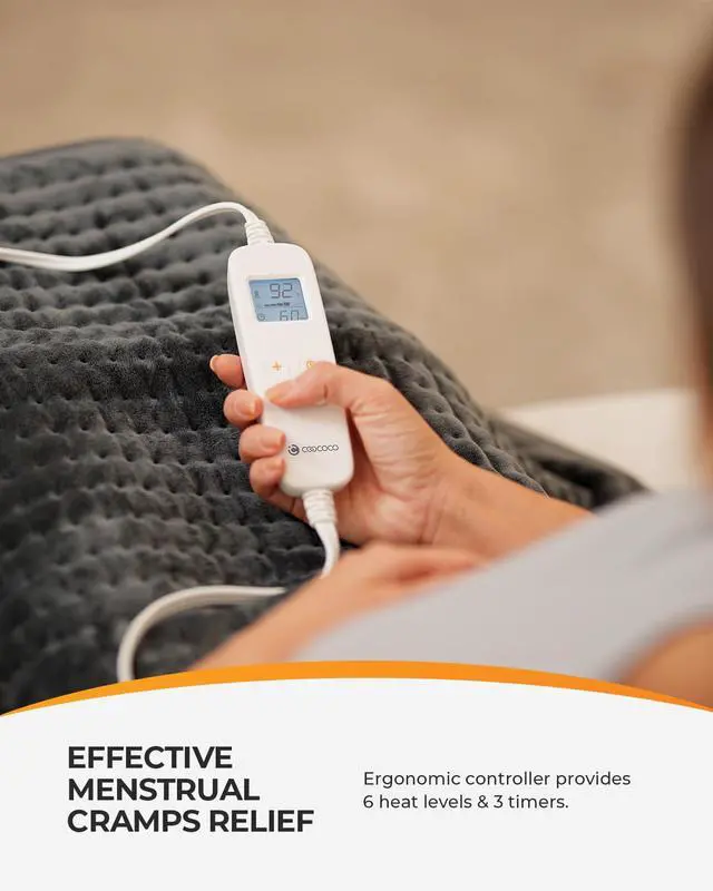 Alt view image 5 of 7 - 17x33 Large Heating Pad for Back, HSA Approved Items for Mom Dad, Electric Heated Pad for Neck Shoulders Period Cramps, FSA Eligible Heat Pad, Auto Off, 10ft Cord