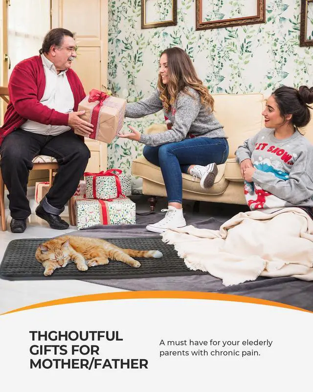 Alt view image 6 of 7 - 17x33 Large Heating Pad for Back, HSA Approved Items for Mom Dad, Electric Heated Pad for Neck Shoulders Period Cramps, FSA Eligible Heat Pad, Auto Off, 10ft Cord