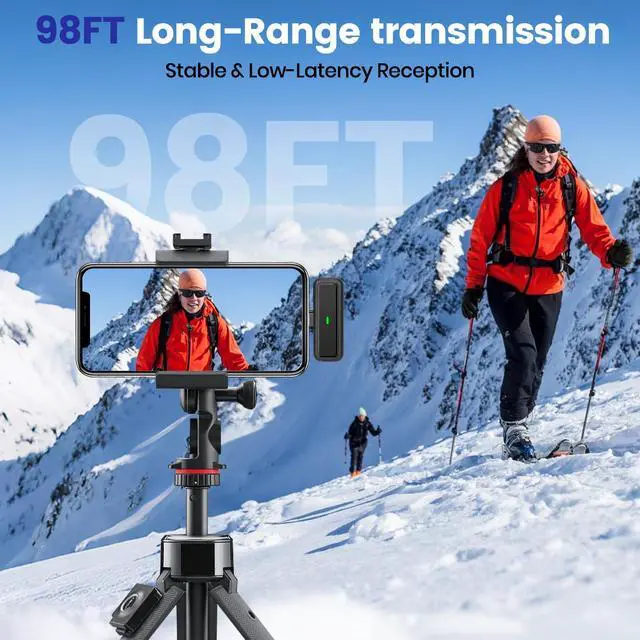 Alt view image 3 of 7 - Wireless Lavalier Microphone for iPhone/Android, Noise Reduction, USB-C Plug and Play Mini Lapel Mic Clip on Microphone Wireless 2 Pack, Ideal for Content Creator, Video Recording, Vlogging, Streaming