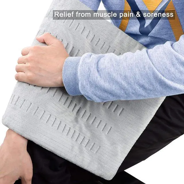 Alt view image 5 of 6 - Heating Pad for Back Pain and Cramps Relief, 12 x 24 Ultra Soft Hot Heated Pad with3 Heat Setting, Moist Heat and Auto Shut-Off for Neck, Shoulder, Leg, Machine Washable