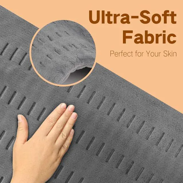 Alt view image 2 of 7 - Heating Pad for Back Pain and Cramps Relief, 12 x 24 Ultra Soft Hot Heated Pad with Moist Heat and Auto Shut-Off for Neck, Shoulder, Machine Washable