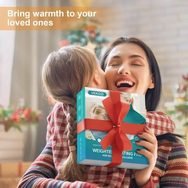 Alt view image 7 of 7 - Heating Pad for Neck and Shoulders and Back, Mothers Day Gifts for Mom Wife Grandma, Birthday Gifts for Women, Weighted Neck Heating Pads, Large Heat Pad, 6 Heat Settings 4 Auto-Off, 17"x23" Blue