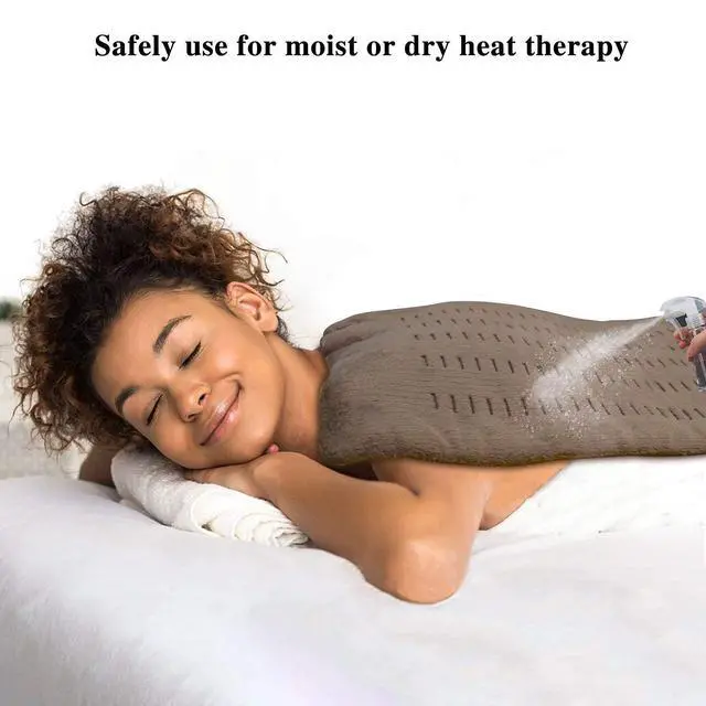Alt view image 5 of 7 - Electric Heating Pad for Back Pain and Cramps Relief, 12 x 24 Ultra Soft Hot Heated Pad with Moist Heat Therapy and Auto Shut-Off for Neck,Shoulder, Machine Washable