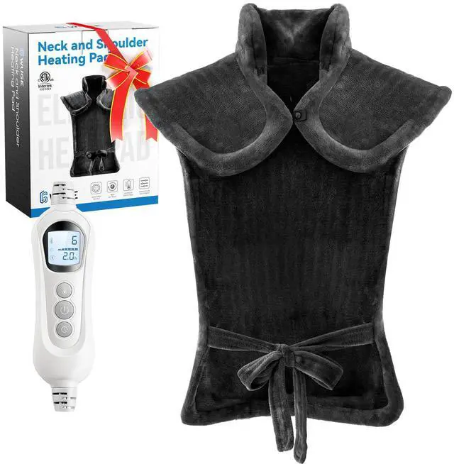 Main image of Heating Pad for Neck Shoulder and Back, Valentines Day Gifts for Her Him, Birthday Gift for Women Men Mom, Deeper Pain Relief,Large Weighted Heat Pad, ETL Certified, Gray