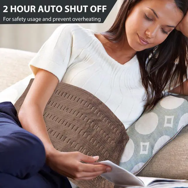 Alt view image 6 of 7 - Electric Heating Pad for Back Pain and Cramps Relief, 12 x 24 Ultra Soft Hot Heated Pad with Moist Heat Therapy and Auto Shut-Off for Neck,Shoulder, Machine Washable