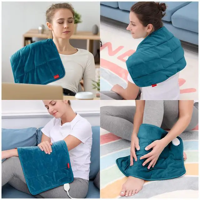 Alt view image 7 of 7 - Weighted Heating Pad for Back & Period, FSA Eligible Electric Heat Pad, Birthday Gifts for Women Men Mom Dad & Mother Day Gift, 2.2 lb HSA Neck Shoulder Heated Pad, 2H Auto-Off, 12x24