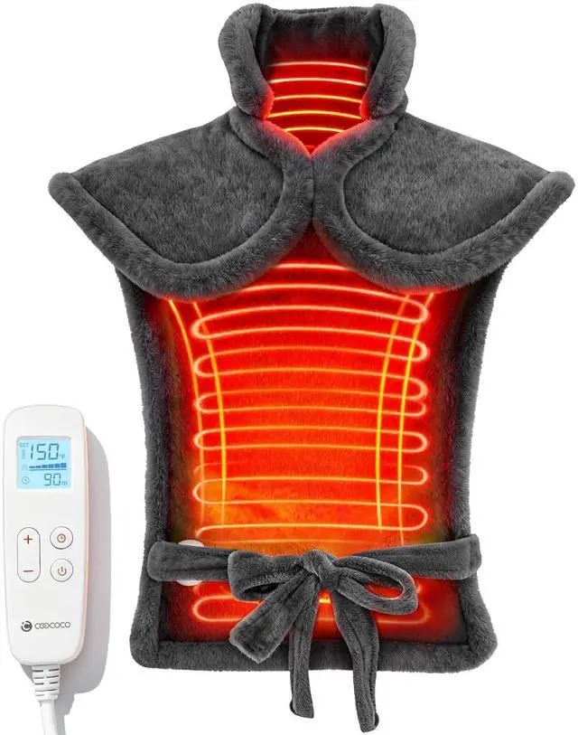 Main image of HSA Approved Heating Pad for Back Pain Relief, FSA Eligible Items Only, Electric Heat Pad for Neck Shoulders, Auto Off, Moist Heating, 24"x33", 10ft Cord, Gray