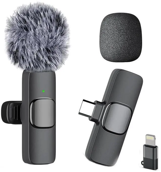 Main image of Professional Wireless Mini Microphone for iPhone, iPad, Android Phone, Cordless Omnidirectional Lavalier Lapel Mic, Plug-Play Microphone for Interview Video Podcast Vlog YouTube