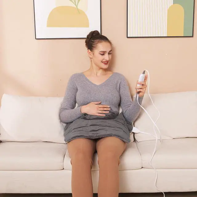 Alt view image 6 of 7 - Ruqiji 19" x 24" Weighted Neck&Shoulder Heating Pad, 2.5lbs with 12 Temperature Settings&Countdown timer,Pain Relief for Neck/Shoulders/Menstrual Pain, Christmas Gifts for Women Men Mom Dad(Dark Gray)