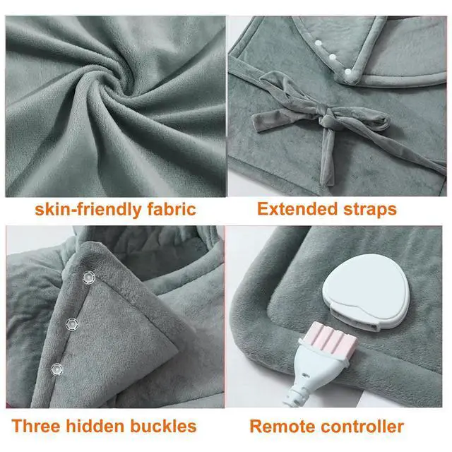 Alt view image 6 of 7 - Heating Pad for Neck Shoulders Back Pain Relief, Gifts for Women Men Mom Dad Elderly, Electric Large Heat Pad with 6 Heat Settings 4 Timers, ETL Certified (Back Hating Pad)