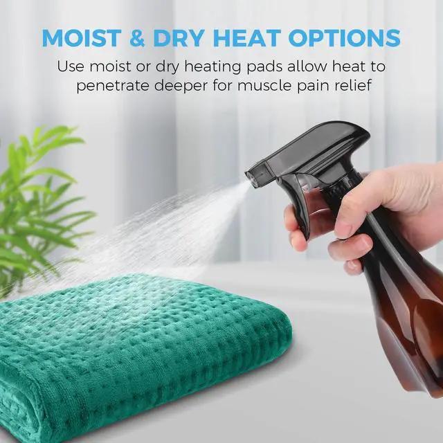 Alt view image 6 of 7 - Heating Pad for Back, Period Cramps, Neck, Shoulder, Knee, 12x24 Inches Electric Throw with 6 Heat Settings, Timer and Auto Shut Off, Machine Washable, Birthday Gifts for Women, Green