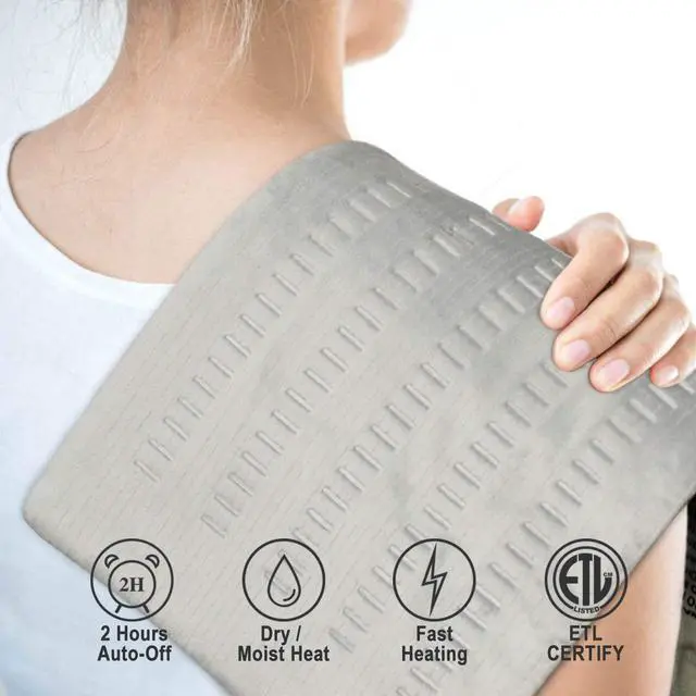 Alt view image 5 of 7 - Heating Pad for Back Pain and Cramps Relief - 12 x 24 Ultra-Soft Electric Heated Pad with 3 Heat Setting, Moist Heat & Auto Shut-Off - for Neck, Shoulder, Machine Washable