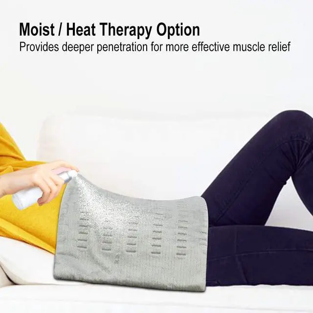 Alt view image 6 of 7 - Heating Pad for Back Pain and Cramps Relief - 12 x 24 Ultra-Soft Electric Heated Pad with 3 Heat Setting, Moist Heat & Auto Shut-Off - for Neck, Shoulder, Machine Washable